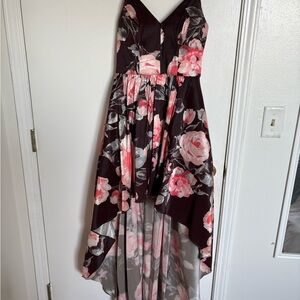 Floral Black and Pink Women's Dress